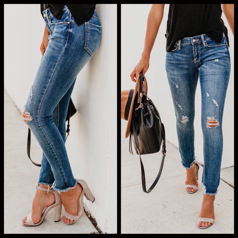 1 LEFT‼️5 🌟 Bridgett Frayed Skinnies - Picture 4 of 8